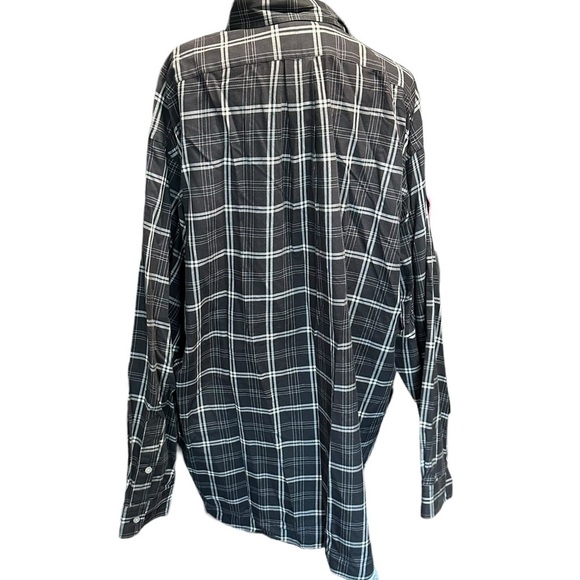 Ralph Lauren Golf men's size XL black and white plaid, long sleeve, button down - Picture 3 of 5